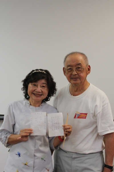 主講者梁玉燕感動於觀眾於現場即席創作。(梁玉燕會長提供)