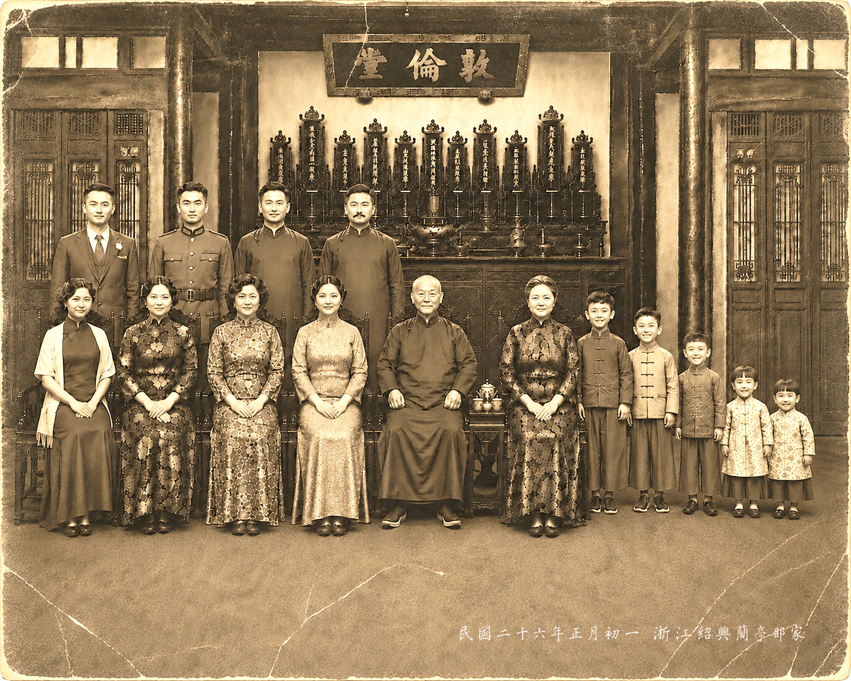 民國時的邵家全家福照片。(博大出版社提供)